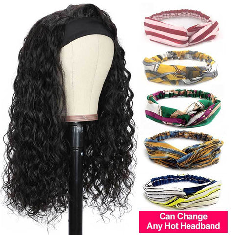 Kytago Deep Wave Virgin Human Hair Headband Wigs For Sale Online