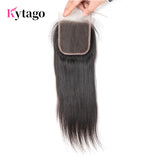 Kytago Three Part Middle Part And Free Part Lace Closure 4*4 Straight 100% Virgin Human Hair