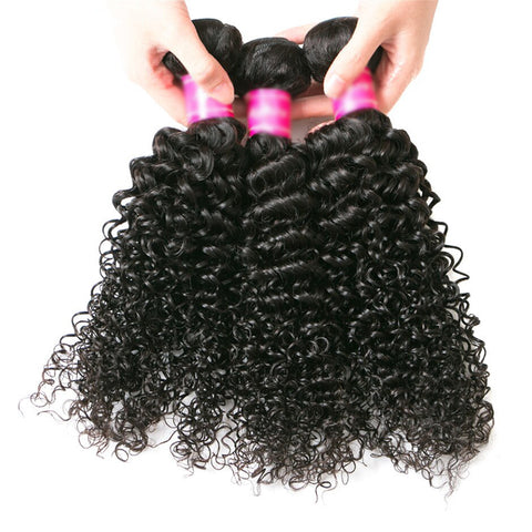 Kytago Unprocessed Virgin Indian Curly Hair Weave 3 Bundles Real Indian Remy Human Hair Deals