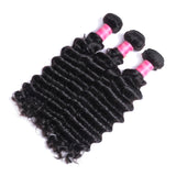 Kytago Virgin Indian Hair 3 Bundles Deep Wave Natural Black Virgin Remy Indian Human Hair Weave