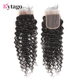 Kytago Deep Wave Virgin Hair Lace Closure 4*4 Free Part Middle Part Three Part 8in-20in Closure Free Shipping
