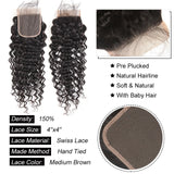 Kytago Deep Wave Virgin Hair Lace Closure 4*4 Free Part Middle Part Three Part 8in-20in Closure Free Shipping