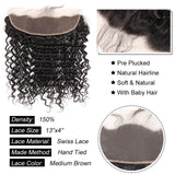 Kytago Deep Wave Virgin Hair Lace Frontal Closure 13*4 Ear To Ear