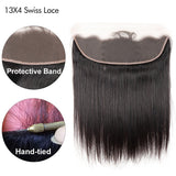 Kytago Peruvian Pre-plucked Straight Hair Lace Frontal 13*4 With 3 Bundles
