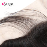 Kytago Peruvian Pre-plucked Straight Hair Lace Frontal 13*4 With 3 Bundles