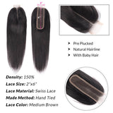 Kytago New Arrival Straight Hair 2*6 Size Lace Closure Virgin Remy Human Hair